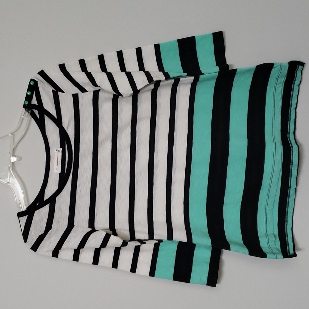 Anthropologie Pilcro and the Letterpress Striped 3/4 Sleeve Shirt Top XS